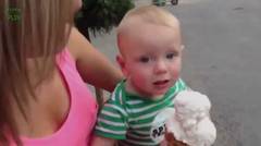 Video Lucu Bayi Makan Ice Krim