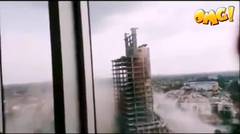 Rekaman Video Kamera Hp Gedung Tua 17 Lantai Roboh Keluarkan Asap Putih Seperti Gempa Bumi Dahsyat