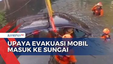 Diduga Sopir Mengantuk, Mobil Masuk ke Sungai Dekat Bunderan Pakuwon City