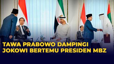 Momen Prabowo Dampingi Jokowi Bertemu Presiden MBZ di UEA
