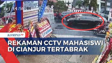Mobil Audi Tampak Ikut Rombongan Polisi Dalam Rekaman CCTV saat Mahasiswi Cianjur Tertabrak