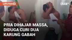 Detik-detik Pria Dihajar Massa Karena Diduga Curi Dua Karung Gabah di Indramayu
