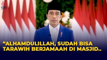 Ucap Selamat Tunaikan Ibadah Puasa. Presiden Jokowi: Alhamdulillah, Bisa Tarawih Berjamaah di Masjid