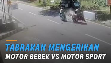Viral Tabrakan Mengerikan Motor Bebek vs Motor Sport di Temanggung
