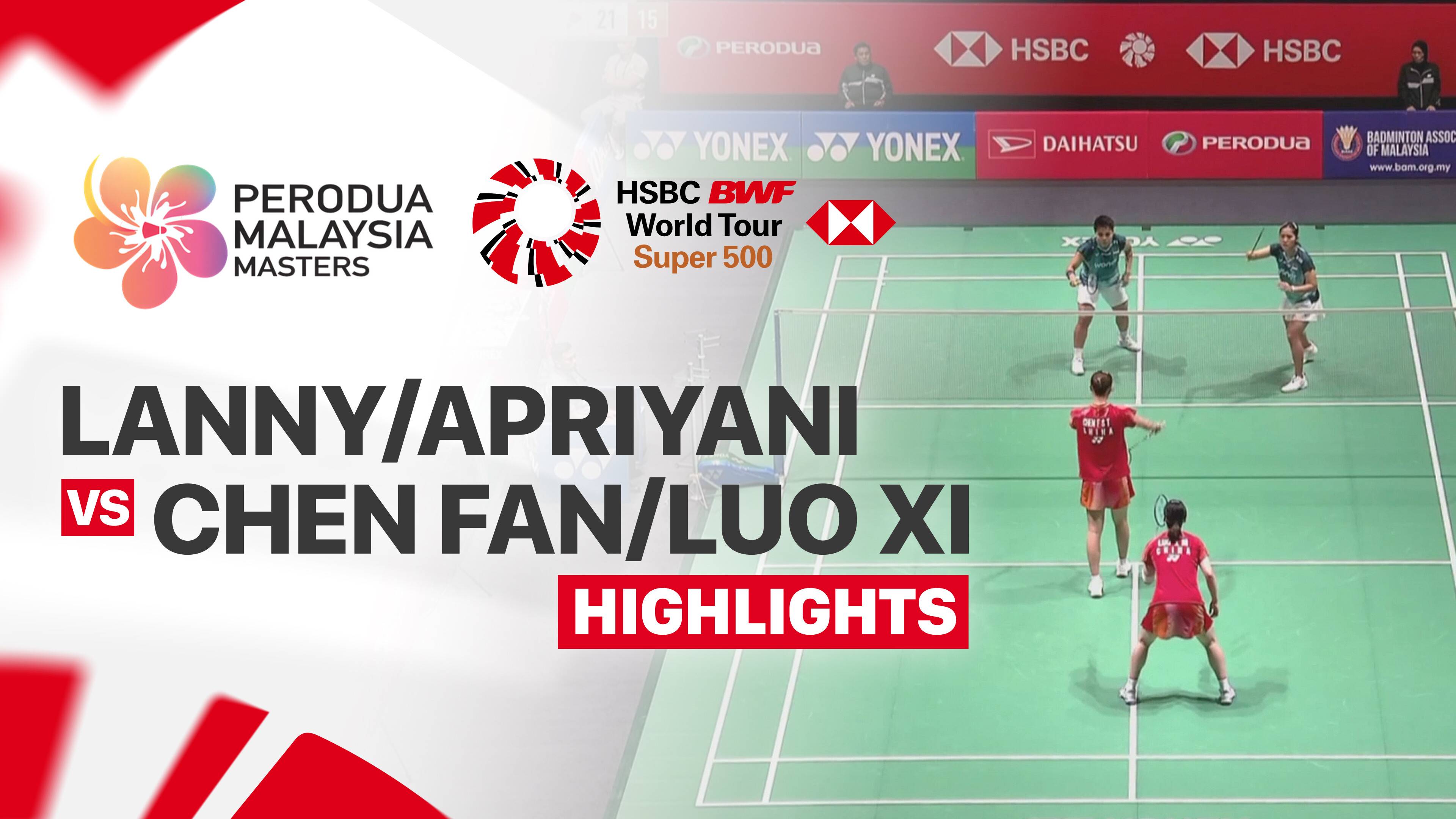 Lanny Tria Mayasari/Apriyani Rahayu (INA) vs Chen Fan Shu Tian/Luo Xi Min (CHN) - Women's Doubles Round of 16 | PERODUA Malaysia Masters 2026