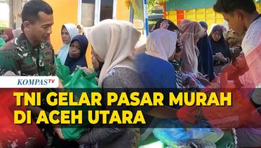 Potret TNI Kodim 0103 Aceh Utara, Gelar Pasar Murah dan Bakti Sosial