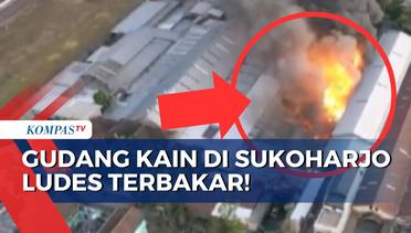Kamera Drone Rekam Detik-Detik Gudang Kain di Sukoharjo Dilahap Api!