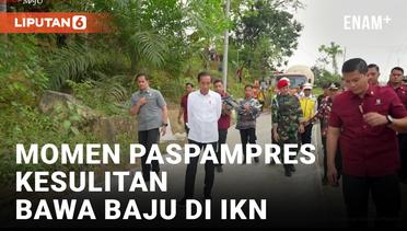 Kocak! Paspampres Kesulitan Bawa Baju saat Temani Jokowi di IKN