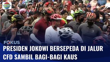 Heboh Presiden Jokowi Ikut Olahraga Bersepeda di Sudirman saat CFD | Fokus