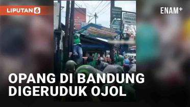 Cegat Taksi Online, Opang di Pasir Impun Bandung Digeruduk Ratusan Driver Ojol