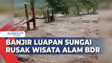 Banjir Luapan Sungai Rusak Wisata Alam BDR di Tempurejo Jember