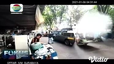 Mobil Watercanon Dikerahkan Semprot Disinvektan di Jalan Raya Mojokerto