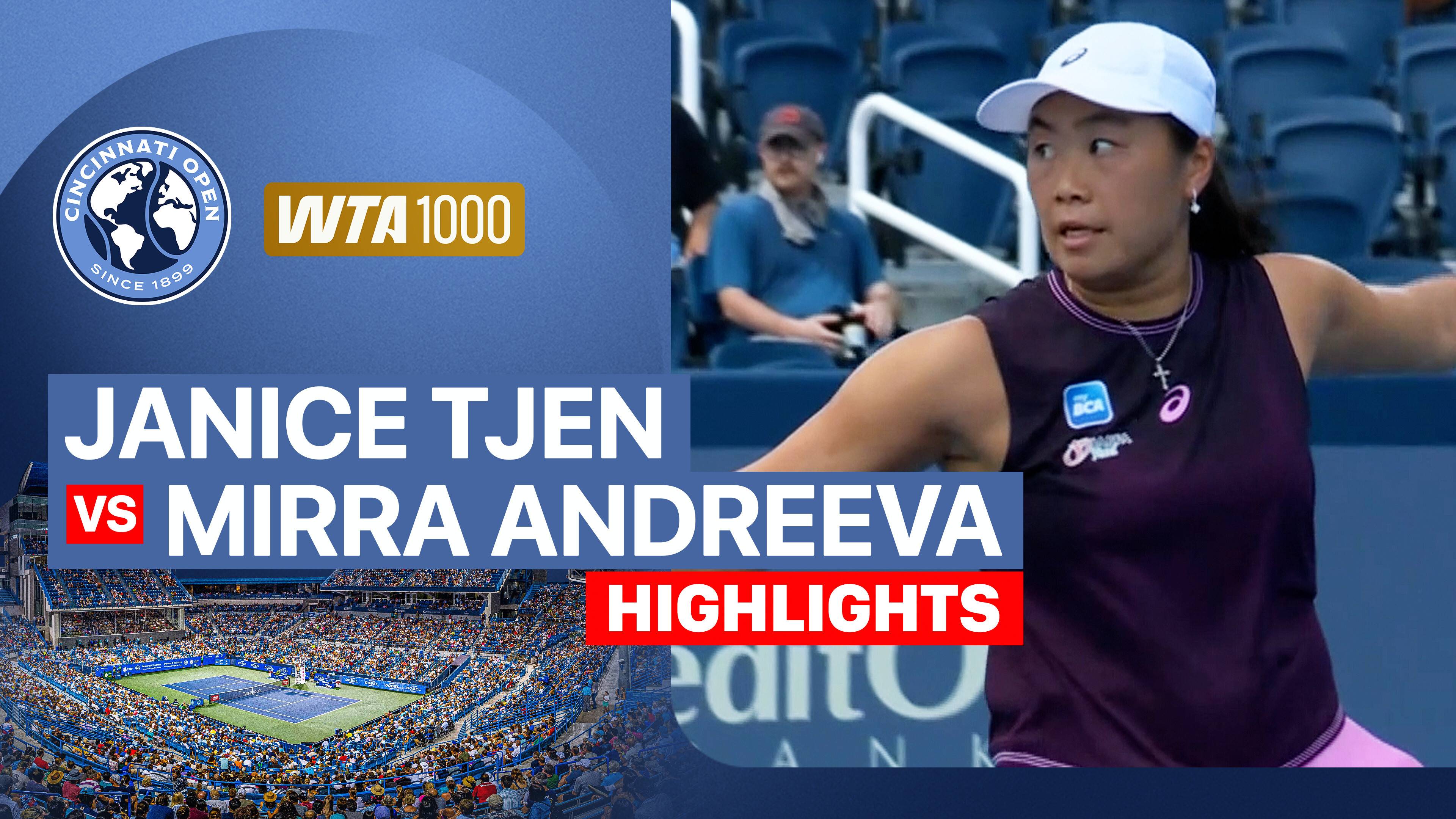 Janice Tjen vs Mirra Andreeva - Women's Singles Round of 32 | WTA 1000: Cincinnati Open 2026