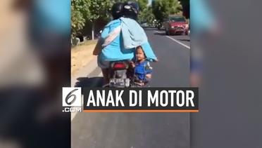 Cara Ibu Bawa Anak Saat Bonceng Motor Bikin Geleng Kepala