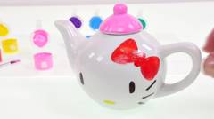 Painting Ceramic Ninja Turtles + Hello Kitty Tea Set