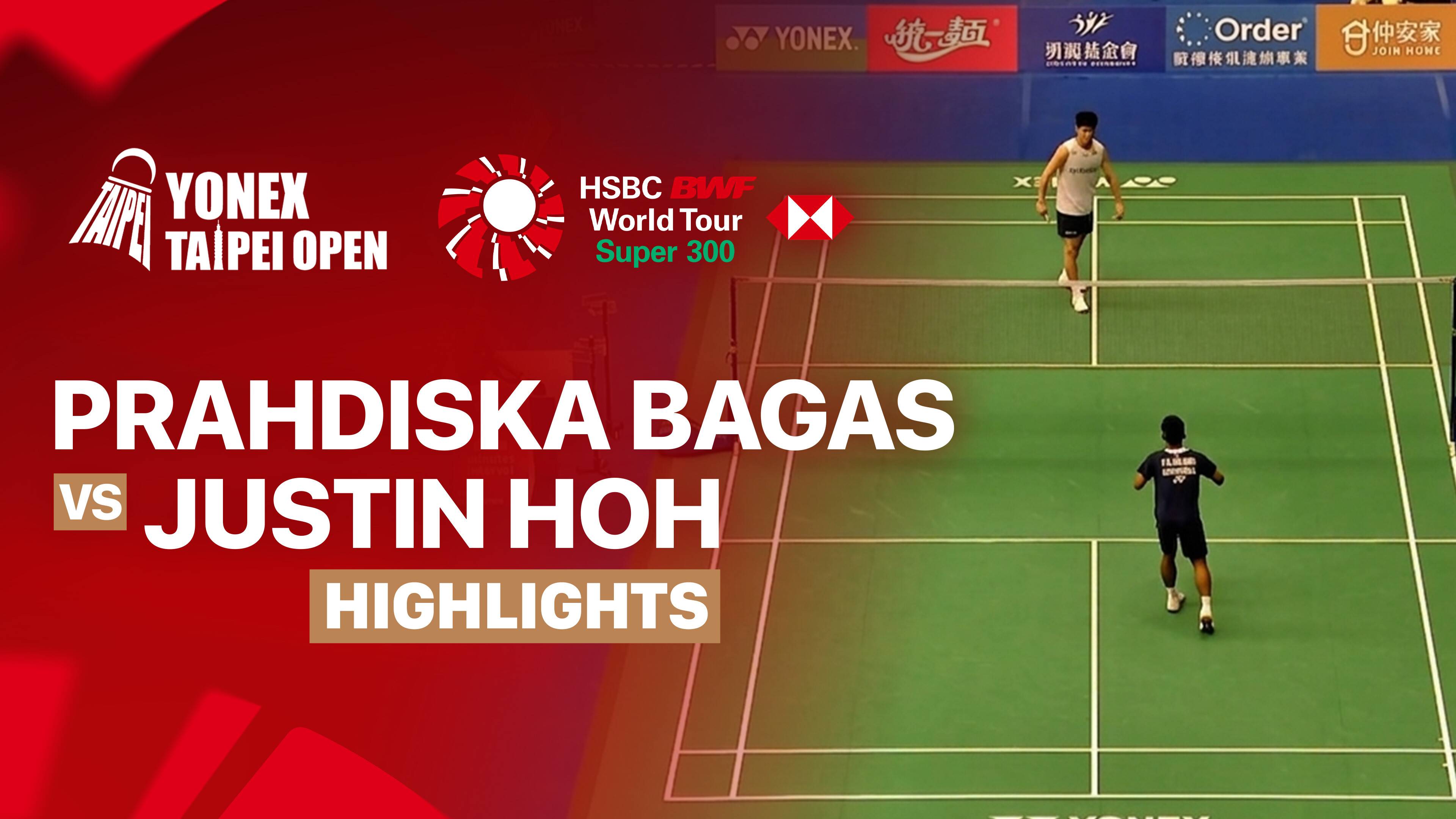 Prahdiska Bagas Shujiwo (INA) vs Justin Hoh (MAS) - Men's Singles Round of 16 | YONEX Taipei Open 2026