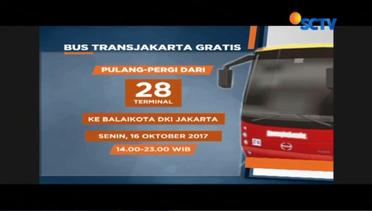 Jelang Pelantikan Gubernur DKI yang Baru,  Bus Transjakarta Beri Layanan Gratis - Liputan6 Siang
