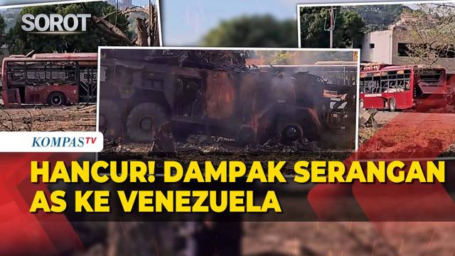 Kendaraan Militer Hancur! Begini Penampakan Pasca Serangan AS ke Venezuela
