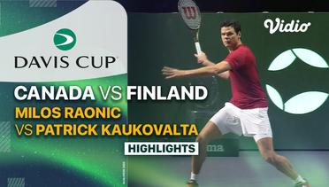 Canada (Milos Raonic) vs Finland (Patrick Kaukovalta) - Highlights | Davis Cup 2023
