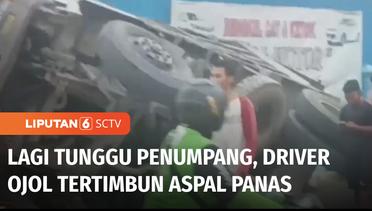 Nahas! Driver Ojol di Medan Tertimbun Aspal Panas, Evakuasi Dramatis | Liputan 6