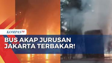 Detik-Detik Bus AKAP Madura-Jakarta Terbakar di Jalan Nasional Pamekasan