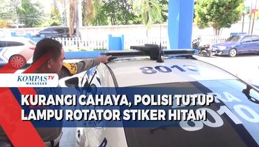 Kurangi Cahaya, Polisi Tutup Lampu Rotator Stiker Hitam