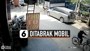 Detik-Detik Pria Lolos dari Maut Usai Ditabrak Mobil