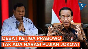 Tak Ada Pujian Prabowo ke Jokowi di Debat Ketiga