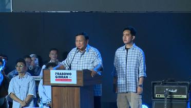 Prabowo Ajak Rakyat Bersatu Setelah Pemilu | Pesta Rakyat Quick Count Pemilu 2024