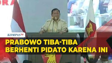 Momen Prabowo Tiba-Tiba Berhenti Pidato Karena Hal Ini
