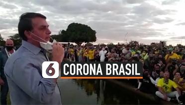 Masih Positif Covid-19, Presiden Brasil Temui Pendukung
