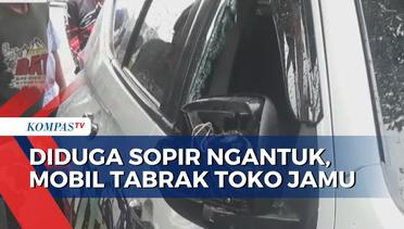 Detik-Detik Sebuah Mobil Tabrak Toko Jamu di Jember, Diduga Sopir Lelah dan Mengantuk