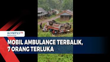 Mobil Ambulance Terbalik, 7 Orang Terluka termasuk Pasien