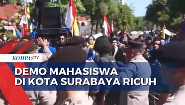 Demo Mahasiswa di Balai Kota Surabaya Diwarnai Kericuhan, 3 Orang Diamankan Polisi!