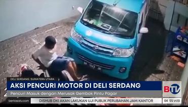Pencurian Sepeda Motor di Deli Serdang Terekam CCTV