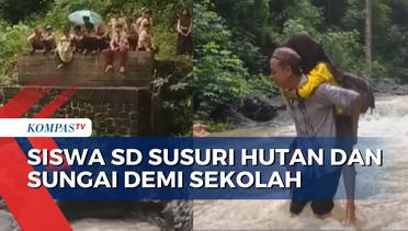 Tak Ada Jembatan, Siswa di Cianjur hadapi Bahaya Karena Terjang Aliran Sungai Demi Sekolah