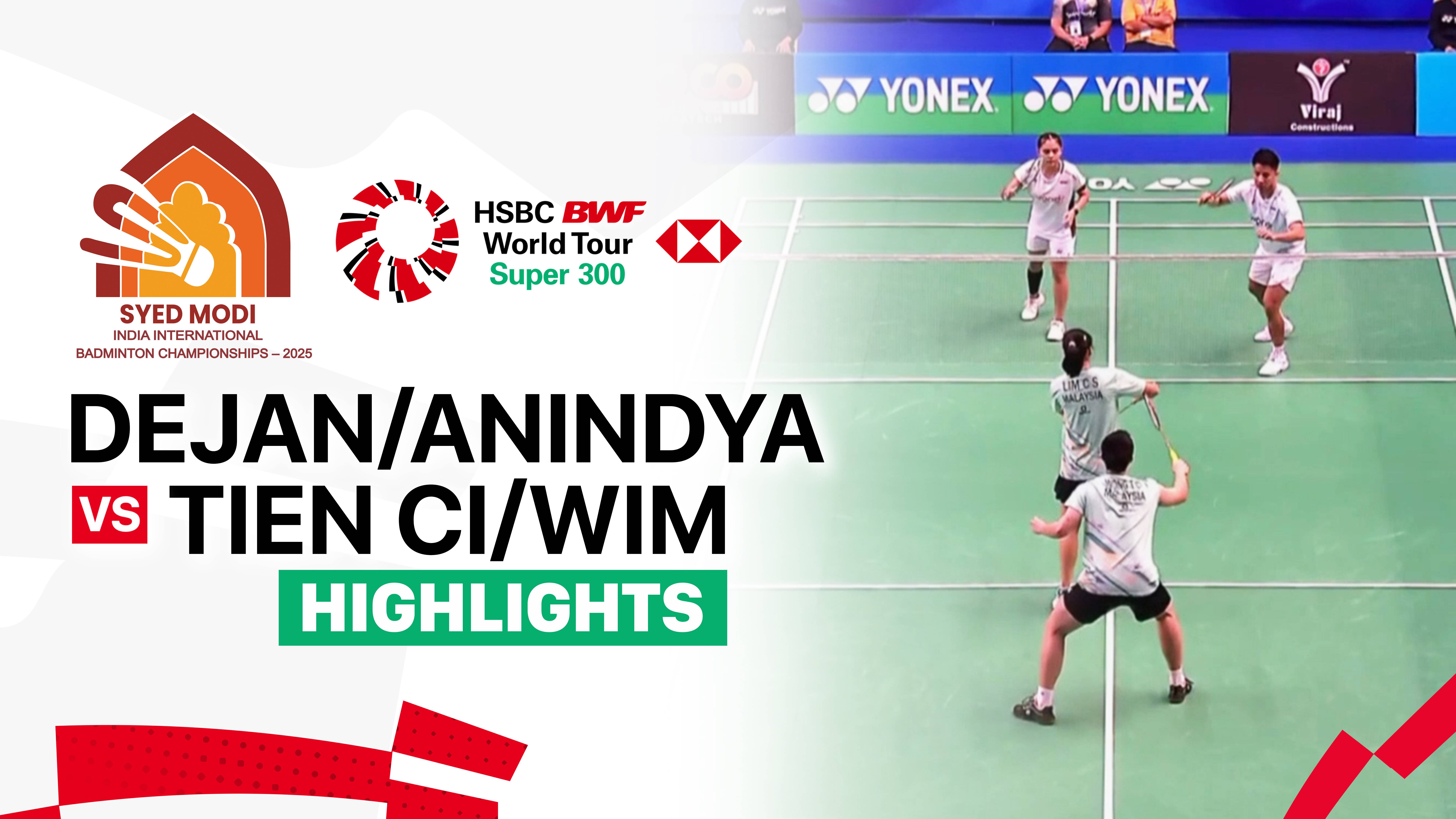 Dejan Ferdinansyah/Bernadine Anindya Wardana (INA) vs Wong Tien Ci/Wim Chiew Sien (MAS) - Mixed Doubles Quarterfinals | SYED MODI India International 2025.