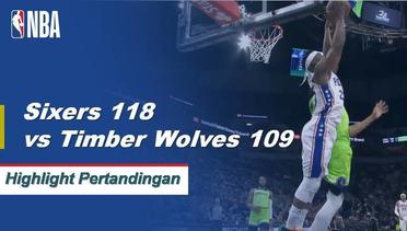 NBA I Cuplikan Pertandingan : Sixers 118 vs Timberwolves 109