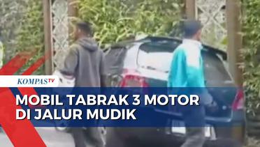 Gagal Mendahului, Mobil Tabrak 3 Motor di Jalur Mudik Bukittinggi-Padang