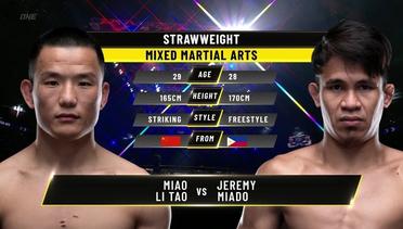 Miao Li Tao vs. Jeremy Miado | ONE Championship Full Fight
