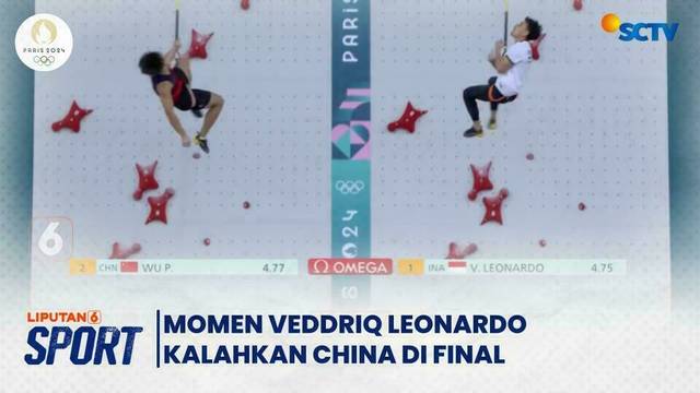 Momen Veddriq Leonardo Kalahkan China di Final Panjat Tebing Olimpiade Paris | Liputan 6 Sport