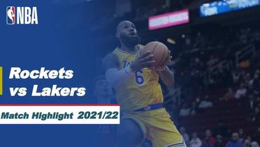 Match Highlight | Los Angeles Lakers vs Houston Rockets | NBA Regular Season 2021/22