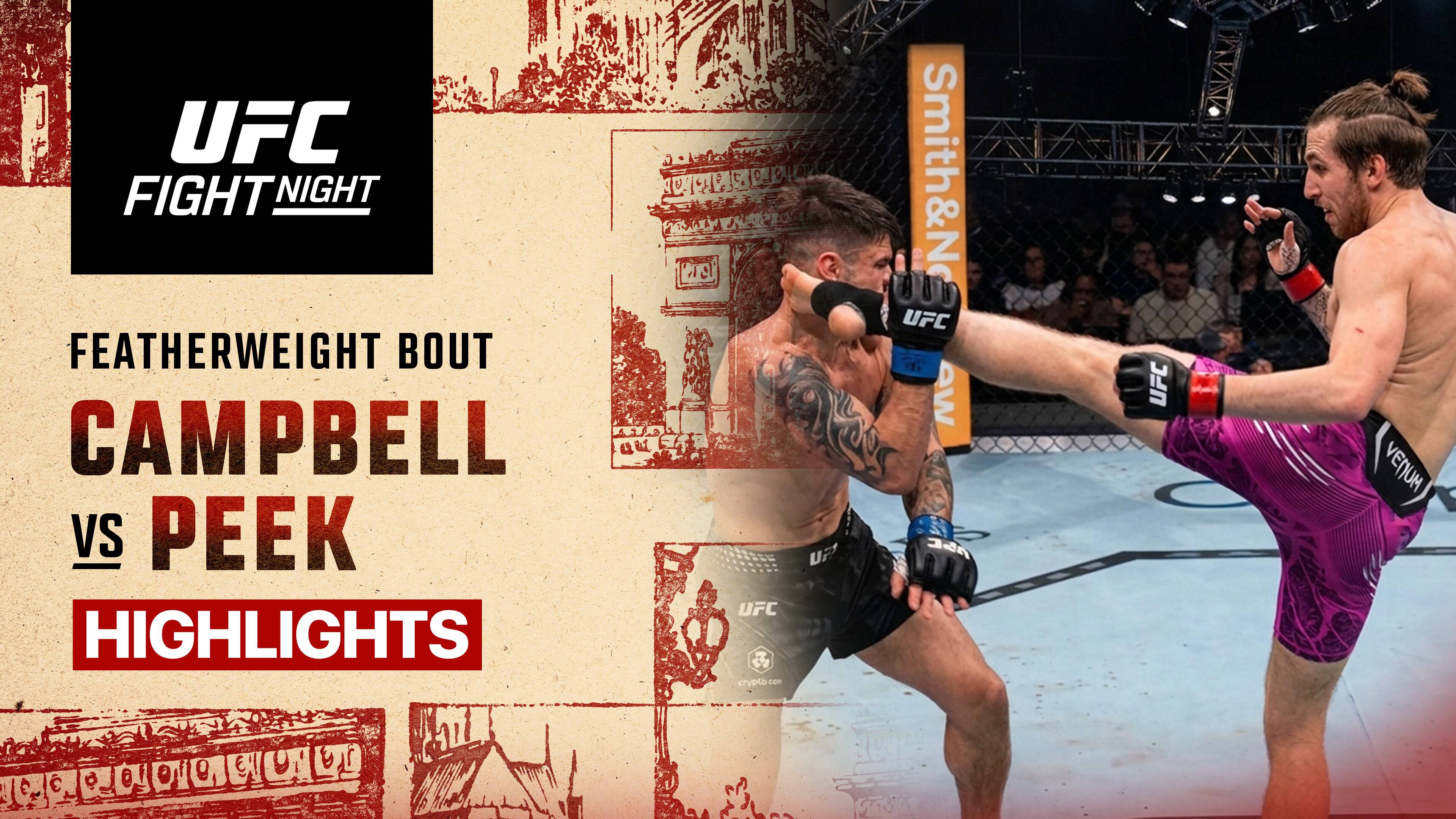 Kurtis Campbell vs Trevor Peek - Featherweight | UFC Fight Night