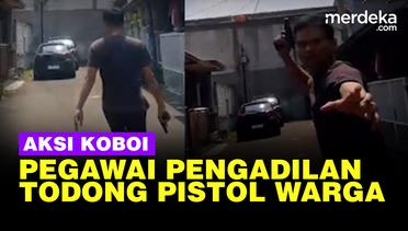 Viral! Aksi Koboi Pegawai Pengadilan Depok Todong Pistol ke Warga, Gara-Gara ini