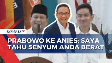 Gurauan Prabowo ke Anies dan Imin saat Berpidato: Saya Tahu Senyum Anda Berat Sekali