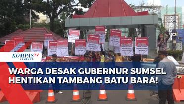 Aksi Demo Tolak Kegiatan Pertambangan Batu Bara di Palembang
