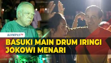 Gaya Menteri PUPR Basuki Main Drum Iringi Jokowi Menari di Kupang