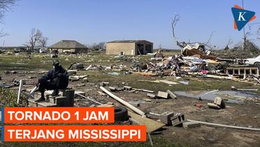 Tornado 1 Jam Terjang Mississippi AS, Area Sepanjang 274 Km Hancur