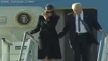 Presiden Donald Trump dan Melania tiba di Roma, Italia