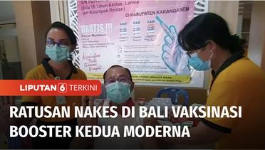 Ratusan Tenaga Kesehatan di Bali Sudah Vaksinasi Booster Kedua dengan Moderna | Liputan 6
